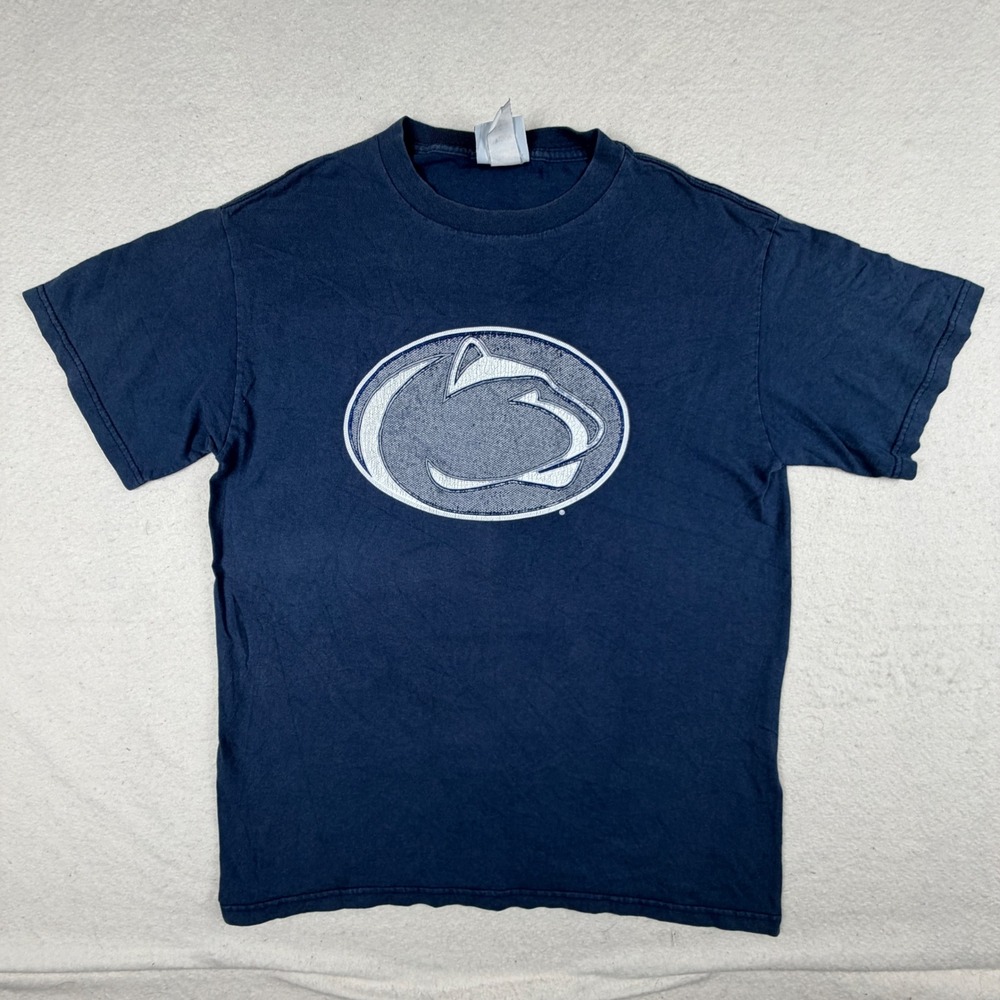 NCAA Penn State Nittany Lions T-Shirt Mens Navy Blue Logo Graphic Tee Large